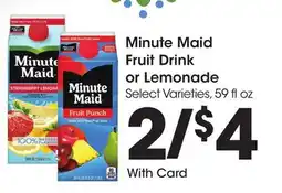 Ralphs Minute Maid Fruit Drink or Lemonade offer