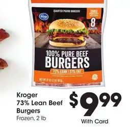 Ralphs Kroger 73% Lean Beef Burgers offer