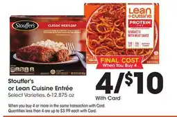 Ralphs Stouffer's or Lean Cuisine Entrée offer