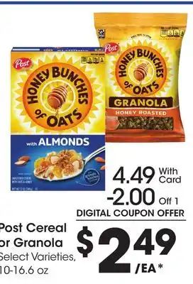 Ralphs Post Cereal or Granola offer