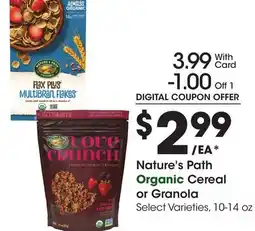 Ralphs Nature's Path Organic Cereal or Granola offer