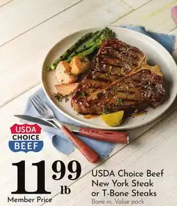 Pavilions USDA Choice Beef New York Steak or T-Bone Steaks offer