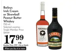 Pavilions Baileys Irish Cream or Skrewball Peanut Butter Whiskey offer