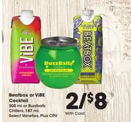 Ralphs Beatbox or ViBE Cocktail offer
