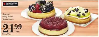 Pavilions Gourmet Berry Mania Cheesecakes offer