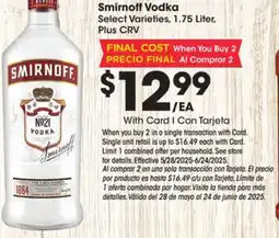 Ralphs Smirnoff Vodka offer