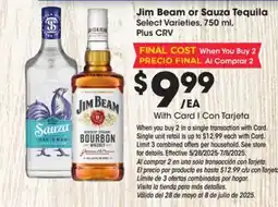 Ralphs Jim Beam or Sauza Tequila offer