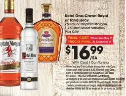 Ralphs Ketel One, Crown Royal or Tanqueray offer