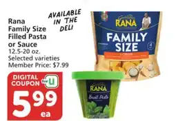 Vons Rana Family Size Filled Pasta or Sauce offer