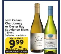 Vons Josh Cellars Chardonnay or Oyster Bay Sauvignon Blanc offer