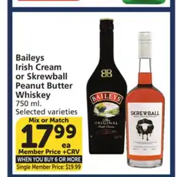 Vons Baileys Irish Cream or Skrewball Peanut Butter Whiskey offer