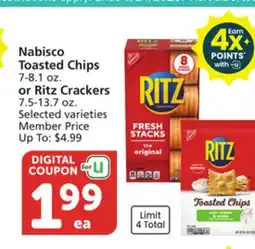 Vons Nabisco Toasted Chips 7-8.1 oz. or Ritz Crackers 7.5-13.7 oz offer