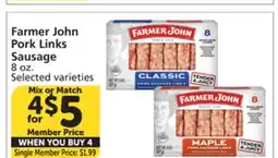 Vons Farmer John Pork Links Sausage offer