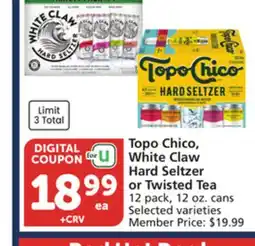 Vons Topo Chico, White Claw Hard Seltzer or Twisted Tea offer