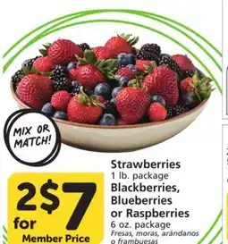 Vons Strawberries 1 lb. package Blackberries, Blueberries or Raspberries 6 oz. package offer
