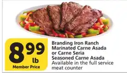 Albertsons Branding Iron Ranch Marinated Carne Asada or Carne Seria Seasoned Carne Asada offer