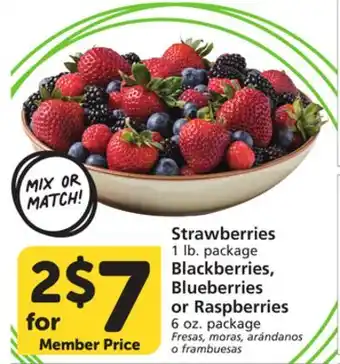 Albertsons Strawberries 1 lb. package Blackberries, Blueberries or Raspberries 6 oz. package offer