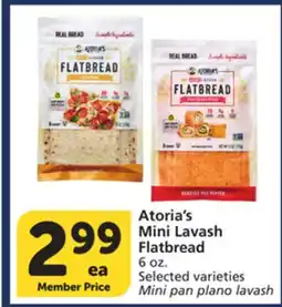 Albertsons Atoria's Mini Lavash Flatbread offer