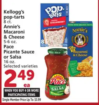 Albertsons Kellogg's pop-tarts 8 ct. Annie's Macaroni & Cheese 5-6 oz. Pace Picante Sauce or Salsa 16 oz offer