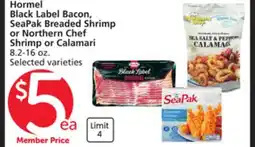 Albertsons Hormel Black Label Bacon, SeaPak Breaded Shrimp or Northern Chef Shrimp or Calamari offer
