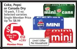 Albertsons Coke, Pepsi or Canada Dry offer