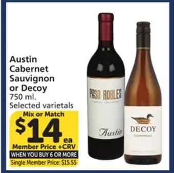 Albertsons Austin Cabernet Sauvignon or Decoy offer