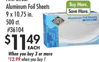 Smart & Final First Street Aluminum Foil Sheets offer
