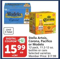 Albertsons Stella Artois, Corona, Pacifico or Modelo offer