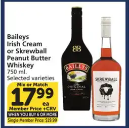 Albertsons Baileys Irish Cream or Skrewball Peanut Butter Whiskey offer
