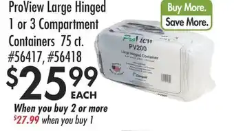 Smart & Final ProView Large Hinged 1 or 3 Compartment Containers offer