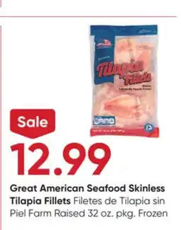 Stater Bros Great American Seafood Skinless Tilapia Fillets offer