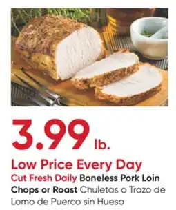 Stater Bros Boneless Pork Loin Chops or Roast offer