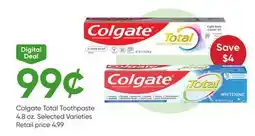 Stater Bros Colgate Total Toothpaste offer