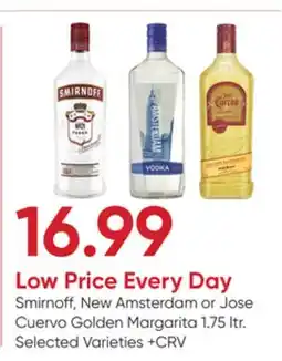 Stater Bros Smirnoff, New Amsterdam or Jose Cuervo Golden Margarita offer