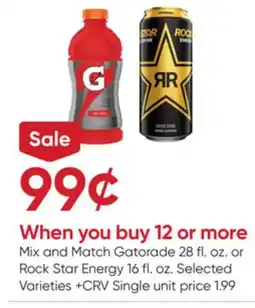 Stater Bros Gatorade 28 fl. oz. or Rock Star Energy 16 fl. oz offer