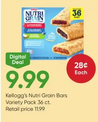 Stater Bros Kellogg's Nutri Grain Bars Variety Pack offer