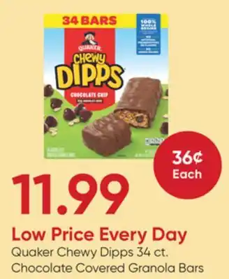 Stater Bros Quaker Chewy Dipps 34 ct. Chocolate Covered Granola Bars offer