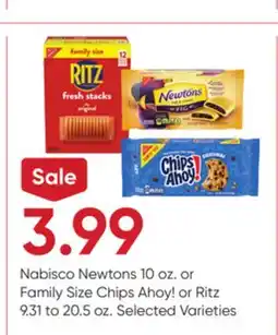 Stater Bros Nabisco Newtons 10 oz. or Family Size Chips Ahoy! or Ritz 9.31 to 20.5 oz offer