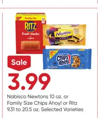 Stater Bros Nabisco Newtons 10 oz. or Family Size Chips Ahoy! or Ritz 9.31 to 20.5 oz offer