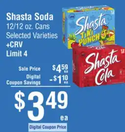 Smart & Final Shasta Soda offer