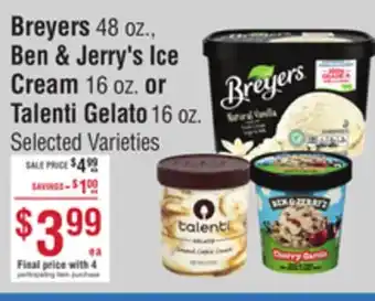 Smart & Final Breyers, Ben & Jerry's Ice Cream or Talenti Gelato offer
