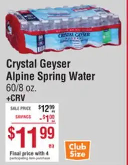 Smart & Final Crystal Geyser Alpine Spring Water offer