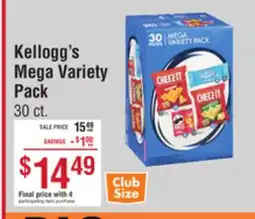Smart & Final Kellogg's Mega Variety Pack offer