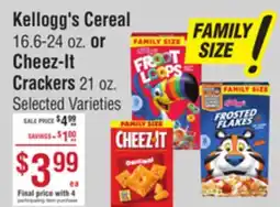 Smart & Final Kellogg's Cereal or Cheez-It Crackers offer