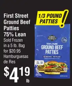 Smart & Final First Street Ground Beef Patties 75% Lean offer