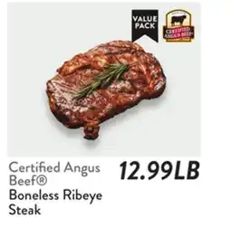 Fresh Thyme Certified Angus Beef Boneless Ribeye Steak offer