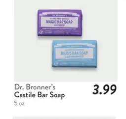 Fresh Thyme Dr. Bronner's Castile Bar Soap offer