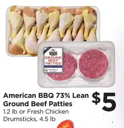 Food 4 Less American BBQ 73% Lean Ground Beef Patties offer
