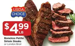 Food 4 Less Boneless Petite Sirloin Steaks offer