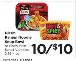 Food 4 Less Nissin Ramen Noodle Soup Bowl offer